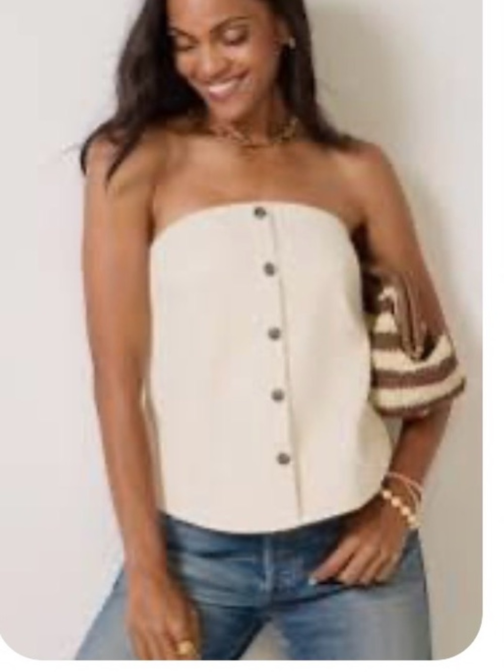 Evereve Benson Strapless Faux Leather Top